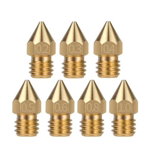 tianwandong 5/10PCS MK8 Brass Nozzle 0.2MM 0.3MM 0.4MM 0.5MM Extruder Print Head Nozzle For 1.75MM CR10 CR10S Ender-3 3D Printer Accessories(1.75mm 10pcs,0.8mm) von LIYIANWAN