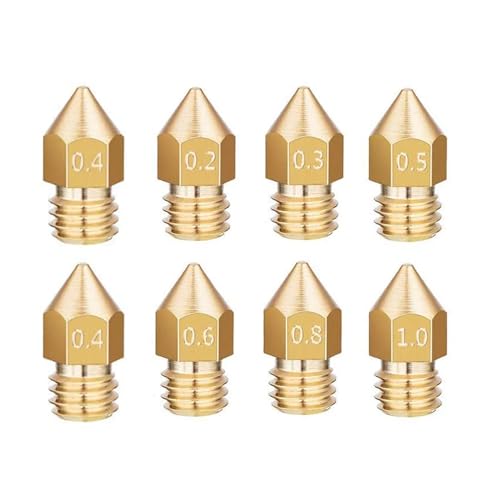 tianwandong 5/10PCS MK8 Messingdüse 0,2 MM 0,3 MM 0,4 MM 0,5 MM 0,6 MM Extruderkopfdüsen for 1,75 MM CR10 CR10S Ender-3 3D-Druckerteile(5 PCS,0.3mm) von LIYIANWAN