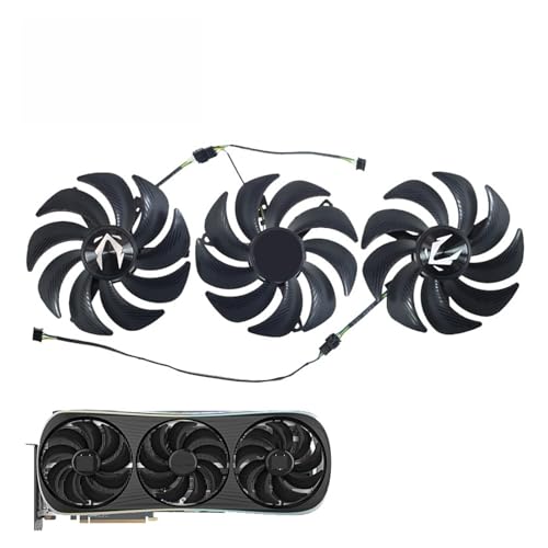 tianwandong DC12V 0,5A 4-Pin Grafikkartenlüfter for RTX 4070 Ti 4080 4090 AMP Extreme(3PCS Set) von LIYIANWAN