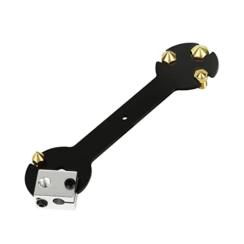 tianwandong Düsenschlüssel, 5-in-1-Schraubenschlüssel, multifunktionaler Schraubenschlüssel aus Stahl for V6 MK8-Düsenheizblock-Werkzeug, 3D-Druckerzubehör(2PCS) von LIYIANWAN