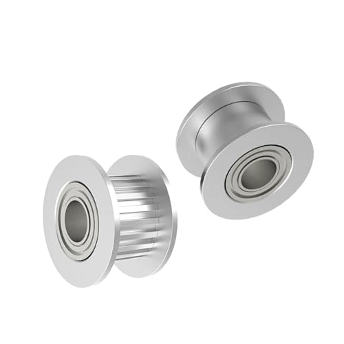 tianwandong GT2 Zahnriemenscheibe 16 Zähne 20 Zähne mit 3 mm oder 5 mm Bohrung mit Lagern 3D-Druckerteile Zahnriemen 6 mm 10 mm(20T W10 B5 Without T,Silver Color) von LIYIANWAN