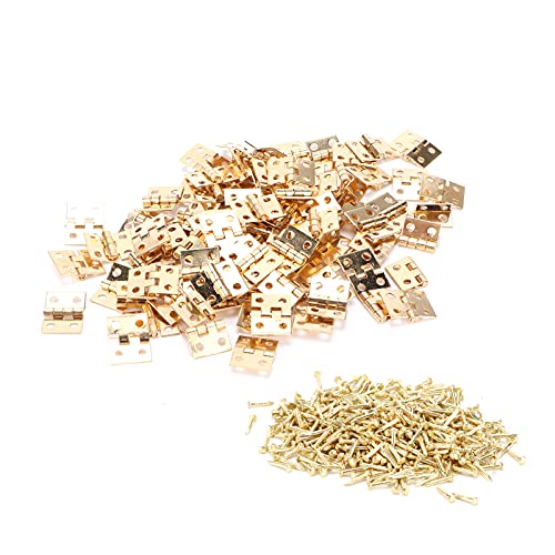 100pcs Mini Scharnier Messing Retro kleines Metallzubehör mit Schrauben DIY -Schmuckschachtel Gelb gelb 100pcs Mini Scharnier Messing Retro kleines Metallzubehör mit Schrauben DIY -Schmuckschachtel Gelb gelb von LIYJTK