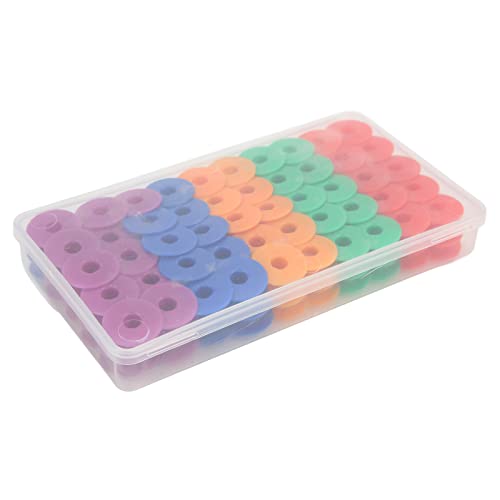100pcs farbenfrohe Premium robuste Plastikspulen zum Nähen von DIY Bastelstickern Nadelkits von LIYJTK