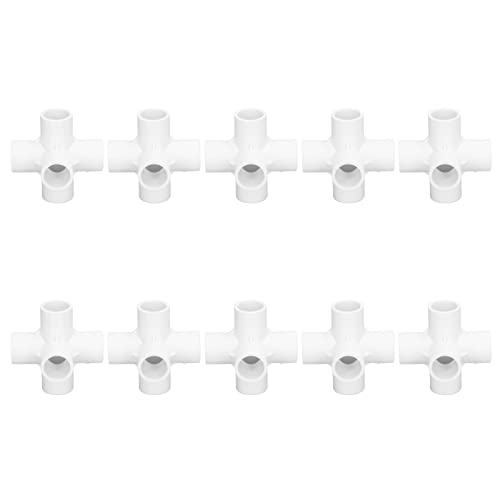 10pcs 6 -Wege Rohrbeschläge PVC Plastikrohr Ecke Ellbogenanschluss 20 mm Innendurchmesser für Innenstrukturgebäude im Innenraum (Weiß) von LIYJTK