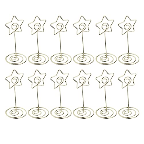 12 PCs Memo Ordner Golden Stern Desktop Runde Notierhalter Ordner für Hochzeitskartenhalter von LIYJTK
