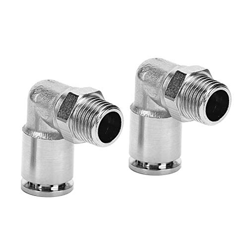 2 PCs Pneumatic Plated Messing Schnellanschluss Gerade rechte Winkel BSPP externer Gewinde für Luftschlauchanschluss (1/8 ") von LIYJTK