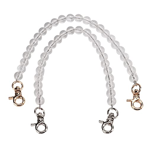 2 Stück Acryl Transparente Ketten Dauerhafte DIY Taschen Dekoration Ersatz Zubehör Frauen (10 mm weiße Kristallkette) von LIYJTK