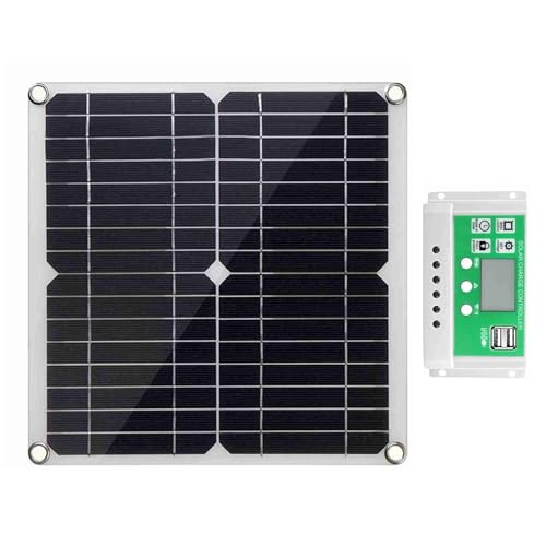 20 Watt 12 Volt Solar Panel Kit Monokristalline Hocheffizienz-Ladungs-Controller-Batterieclips für RV-Boote außerhalb des Netzes (40a Controller) von LIYJTK