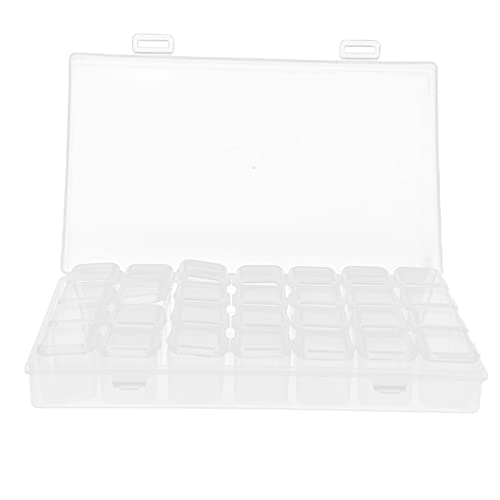 28 Slots Clear Plastic Storage Box Tragbare abnehmbare Organizer Box kleine Gegenstände Ohrringe Halsketten Medikamente für Heimreise (Transparent) von LIYJTK