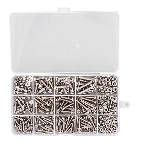 360pcs Schraubmutter Set Edelstahl Waschmaschine Feder Combo Schrauben Muttern Anti -Rost -Schlupf -Verschleiß widerstandsfähiger M5 M4 M3 Multigrößen 360pcs Schraubmutter Set Edelstahl Waschmaschine Feder Combo Schrauben Muttern Anti -Rost -Schlupf -Verschleiß widerstandsfähiger M5 M4 M3 Multigrößen von LIYJTK