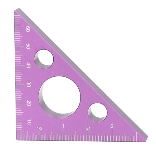 45 -Grad -Winkel -Messung Lineal Dicke Aluminiumlegier -Dreieck -Quadrat -Lineal -Holzbearbeitungswerkzeuge für DIY -Workshops (Lila) von LIYJTK