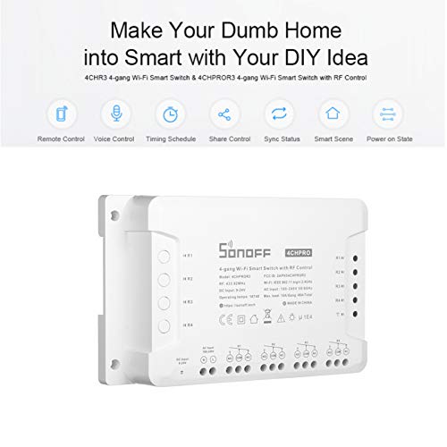 4Ch R3 Pro R3 Itead 4 Gang WiFi Switch 3 Arbeitsmodus (Weiß) von LIYJTK