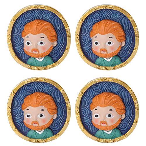 4pcs Van Gogh Kühlschrank Magnet süßer Cartoon Van Gogh Starker haltbarer Harz Cartoon Kühlschrankmagnete für Kühlschrank von LIYJTK