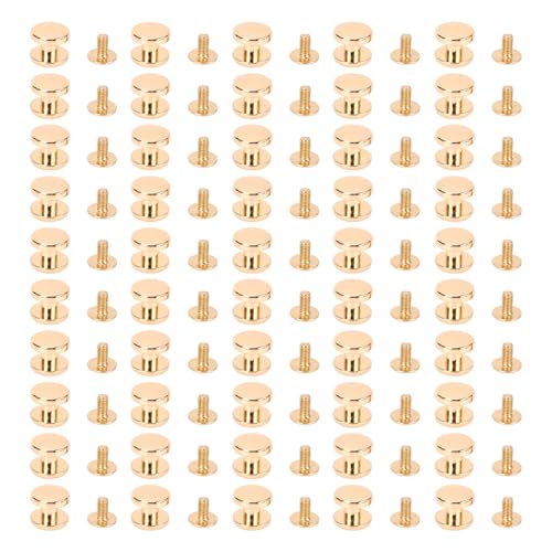 50 Set 10mm Schraubniet Nieten Zink Legierung Dekorative Metallstud (Gold) von LIYJTK