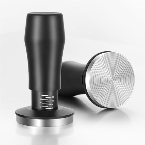 54 mm Edelstahlgriff Espressomanper mit zwei Feder für die Extraktion, die für Kaffeeliebhaber der Serie geeignet ist (Schwarz) von LIYJTK