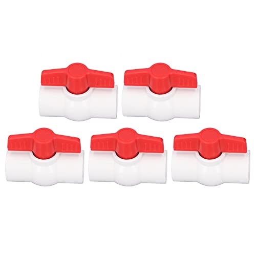5pcs Wasserversorgungskugelventil PVC Plastikschalter Schlauchschlauchrohr Schnellanschlussanschläge Haltbarer T-Handle-Steuerung Weiß (32 mm) von LIYJTK