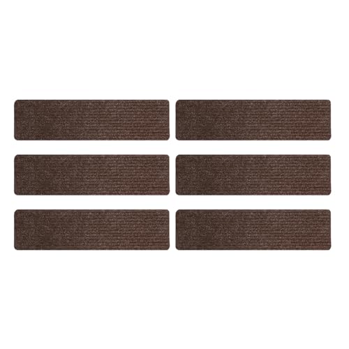 6pcs Treppenmattenkleber wiederverwendbarer Treppenpolster ohne Schlupftreppe im Innenbereich im Freien im Freien im Freien Treppenhäuser (Braun) von LIYJTK