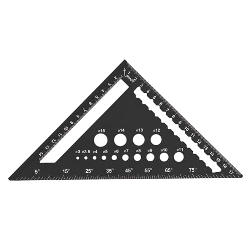 7 -Zoll -Aluminium -Legierungsdreieck Triangle Rafter Square Protractor Holzbearbeitungs -Layout -Werkzeug für Home Renovation Holzarbeiter (Schwarz) von LIYJTK
