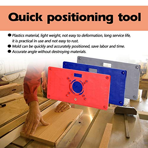 ABS -Kunststoff -Holzbearbeitungsmaschine Flip -Board -Mahlen und Schlitzwerkzeug Trimmmaschine Multifunktional Router Tischeinsatzplatte mit 4 Ringen für die Holzbearbeitung (Grau) von LIYJTK