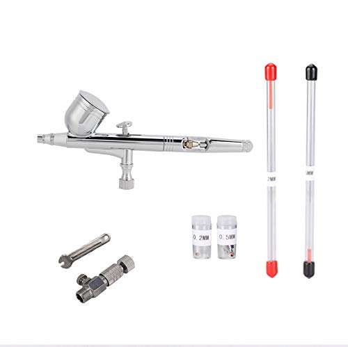 AIRBRUSH SPRAY PEN DUAL ACTION PAINT SPRAYER MIT 7CC CUP CAPACITY SET FÜR KUNST-UND HANDWERK HOBBIES SILBER GRAVITY FEED [MEHRZWECK-VERWENDUNG] von LIYJTK