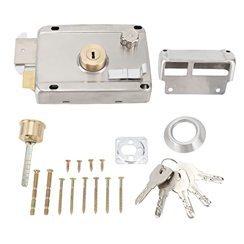 AUSSEN MECHANISCHER ANTI DIEBSTAHL SCHLOSS EDELSTAHL VORBEUGUNGS TOR SILBER FÜR HOLZTÜR von LIYJTK