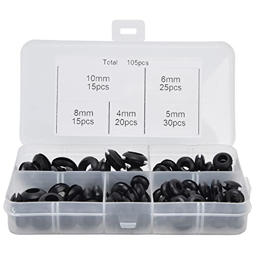 Anti-Friktion 105pcs Gummi-Grommet-Sortiment-Kit für die Verdrahtungs- und Sanitärstandardgröße von LIYJTK