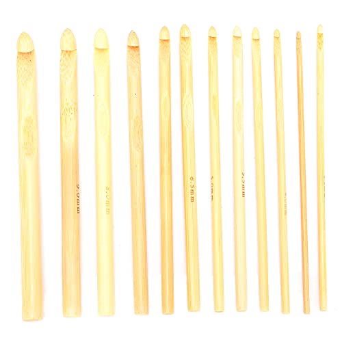 Bambushäkchen Haken Setzen Sie glatte handgefertigte Stricknadeln zum Häkeln von Schal 12pcs von LIYJTK