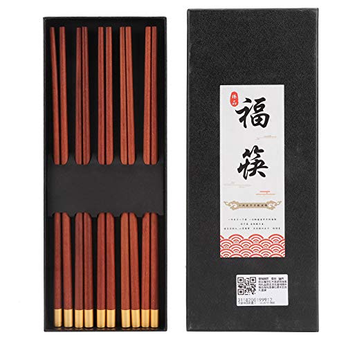 Chinesische Stil von Holzstäbchen im chinesischen Stil Set Safe handgefertigtes Geschirr Leicht gesegnetes Essen 5 Paare (Red Sandelholz Fünf-Pair-Geschenkbox) von LIYJTK