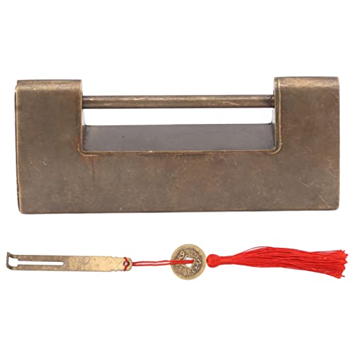 Chinesische antike Messing -Vorhängeschloss Dekorative Vintage -Schlossschlüssel für kleine Holzkasten Möbelschränke Chinesische antike Messing -Vorhängeschloss Dekorative Vintage -Schlossschlüssel für kleine Holzkasten Möbelschränke von LIYJTK