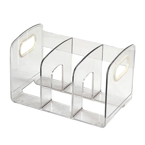 Desktop -Buch Rack Acryl Tabletop Organizer Study Office Mehrere Kompartimente Praktische Seitengriffe transparentes Design robustes Acrylmaterialien ordentlicher Organisation (3 Hohlraum) von LIYJTK