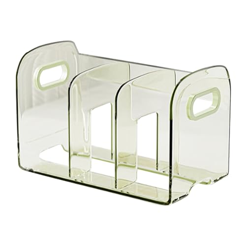 Desktop -Buch Rack Acryl Tabletop Organizer Study Office Mehrere Kompartimente Praktische Seitengriffe transparentes Design robustes Acrylmaterialien ordentlicher Organisation (3 Hohlraum) von LIYJTK
