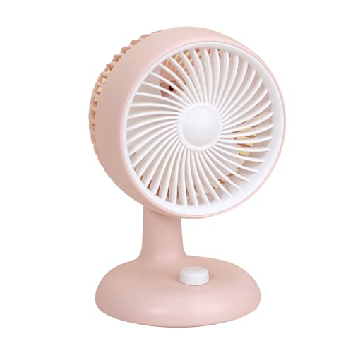 Desktop -Lüfter Starker Wind Stille Operation USB wiederaufladbar tragbar für Studentenwohnheime Büros (Rosa) von LIYJTK