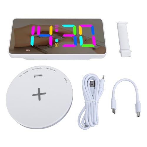 Digitaler Wecker Großes LED -Display RGB Mirror Schreibtischuhr für Schlafzimmer von LIYJTK