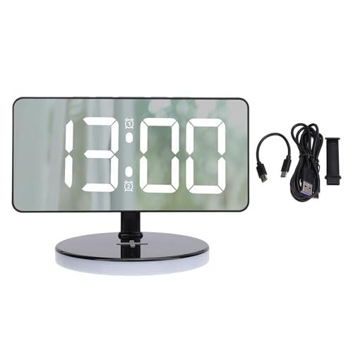 Digitaler Wecker LED Spiegel Schreibtisch RGB Nachtlicht 6 Level Helligkeit Schlafzimmer Heim Wohnzimmer von LIYJTK
