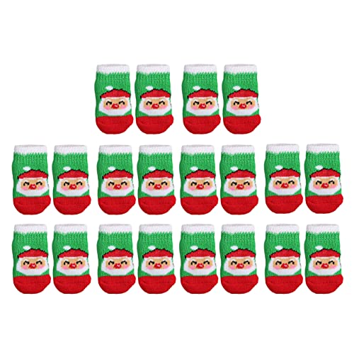 Dog Socks Green Background Elastic Skid Resistant Pet Supplies for Autumn Winter Christmas 5 Sets (S) von LIYJTK