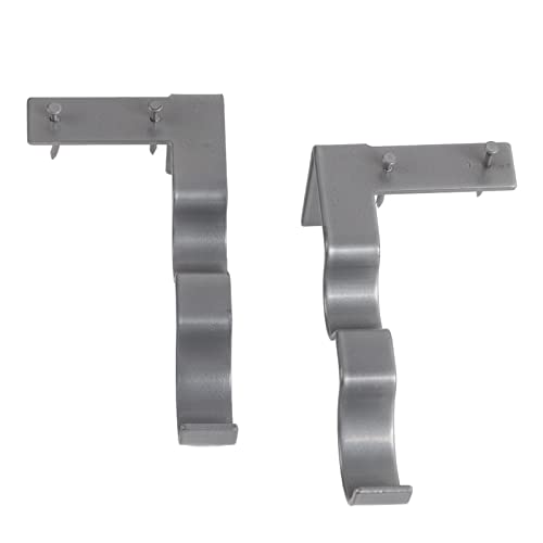 Doppel Vorhangstangenhalterung Stahlladung Ladung Easy Montage Vorhangstangenhaken Home Office (Silber) von LIYJTK