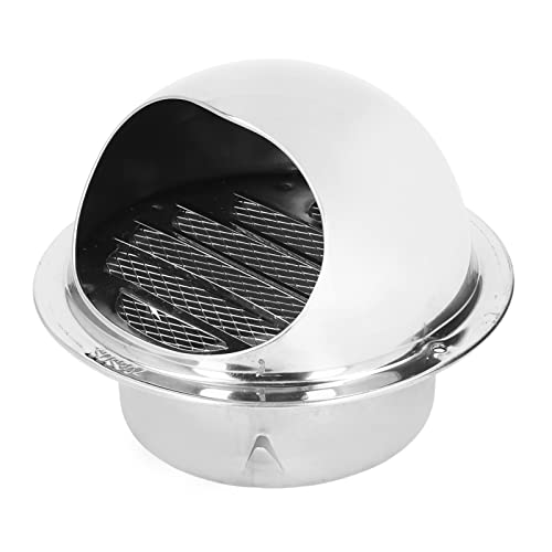 Edelstahl Rundluft Entlüftung verdickter winddes regendichtes Lüftungsgrill Cover feines Mesh für Heimatbad Küche (130 mm/5,1in) von LIYJTK