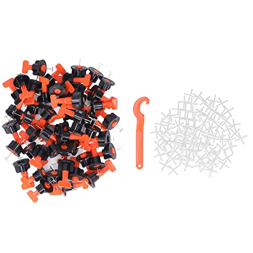Fliesen -Leveling -System -Kit wiederverwendbarer Schraubenschlüssel 50pcs Leveler 100pcs Cross -Fliesen -Installationstools zur Verbesserung der Bodenwand von LIYJTK