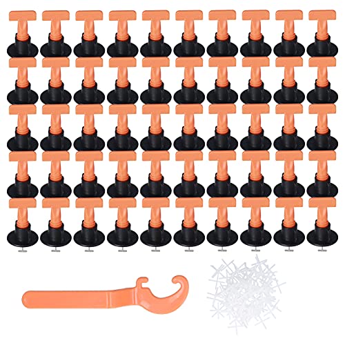 Fliesennivellierungsabstandsabstandssystem Langlebiger Boden -Wall -Leveler für schnelle Installation DIY, PP Edelstahl Schwarzorange, 151pcs von LIYJTK
