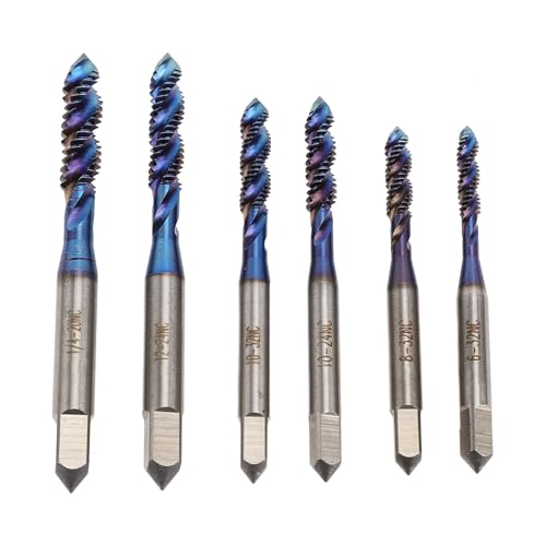Gewinde -TIPP -Bohrer -Bit Set US Standard Spiral Flötenschraube Lochmaschine TAP Nano Blau beschichtete Hartwärmliche Resistent für die Metallverarbeitung von LIYJTK