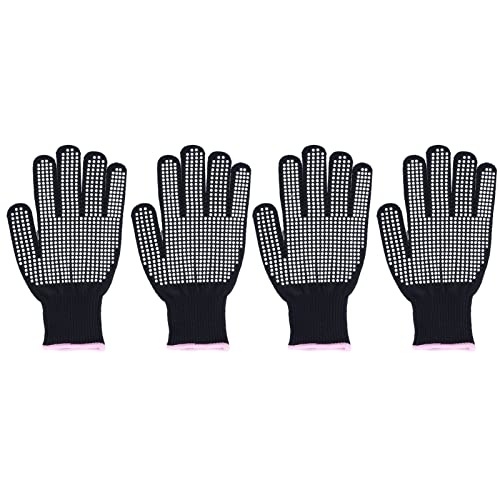 Hitzebeständige Handschuhe Hochtemperaturresistent Anti -skalgierende Ofenhandbeschäben mit Silikonbeulen für die Küche (Weiße doppelseitige Silikonpulverkante) von LIYJTK