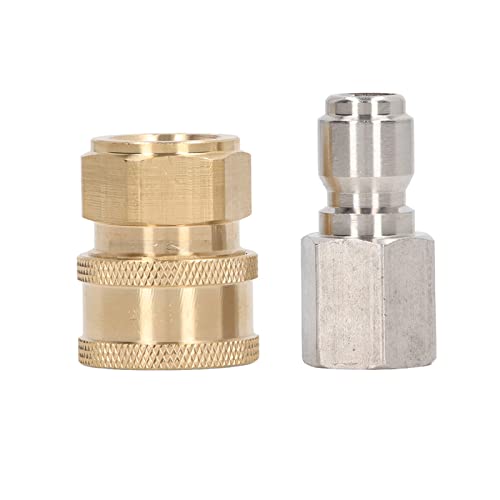Hochdruck Haltbarer Messing 5000psi Waschmaschine Schnellverbindungsanpassungen für Waschmaschine (G3/8in weiblicher Fadenstecker und Sockel) von LIYJTK