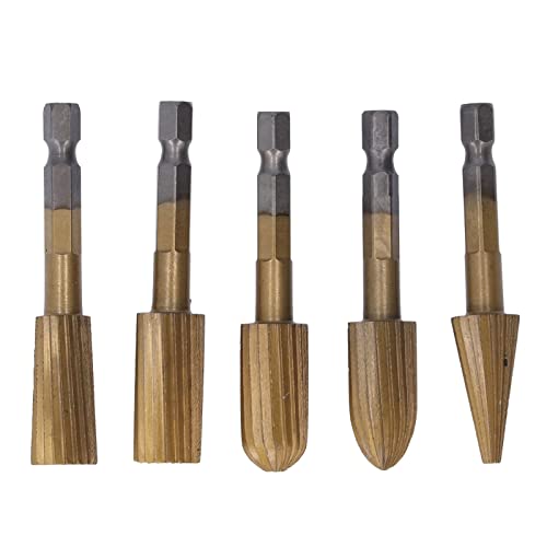 Hochgeschwindigkeits -Stahl -Hex -Schaft -Werkzeug -Set -Kit Effizienter Schleifstein Steinkaste Plastikschnitzer 5PCS -Rotationsdatei von LIYJTK