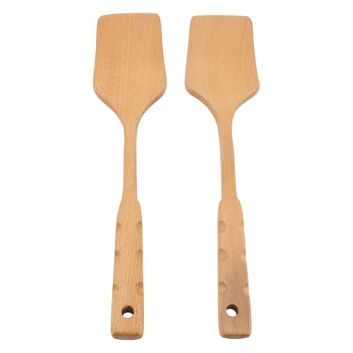 Holz Spatel Kochwender Küche Utensilien Nicht -Stick -Kochgeschirr Birkenmaterial 2pcs von LIYJTK