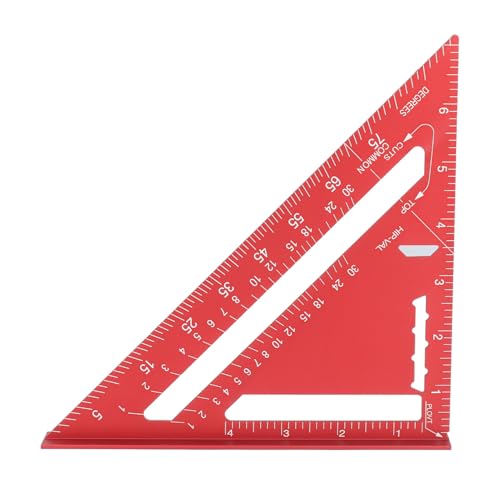Holzbearbeitung Imperial Rafter Messwerkzeug 7in Aluminiumlegierung dreieckiger Herrscher für Präzisionsholzarbeiten (Rot) von LIYJTK