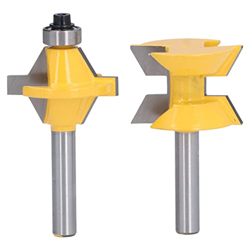 Holzbearbeitungsrouter bit scharf 120 Grad Cutter Rillenwerkzeug für hochpräzise Schnitte Kohlenstoffstahl 8mm Shank 2pcs Set Set von LIYJTK