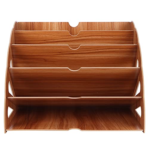 Holzmultislot -Speicher -Rack -Desktop -Datei Organizer Elegantes Design für Home Office (Kirsche) von LIYJTK