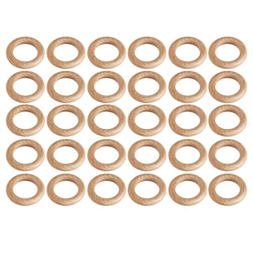 Holzring Set Bastel DIY Home Decoration Kit Naturholz Getreide glatte Oberfläche Anhang (6,5 cm) von LIYJTK