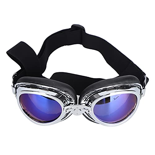 Hunde Sonnenbrille Anti UV Sommer Winterschutz Schutzbrille Haustier Hunde Katze Schwarz einstellbar (Silber) von LIYJTK