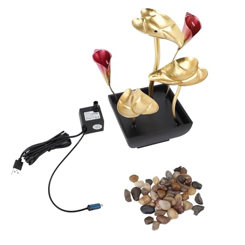 Innenwasserbrunnen USB -Baumblätter Eisen Wealth Tabletop Wasserfall ation Büro Home Schreibtisch Ornament von LIYJTK